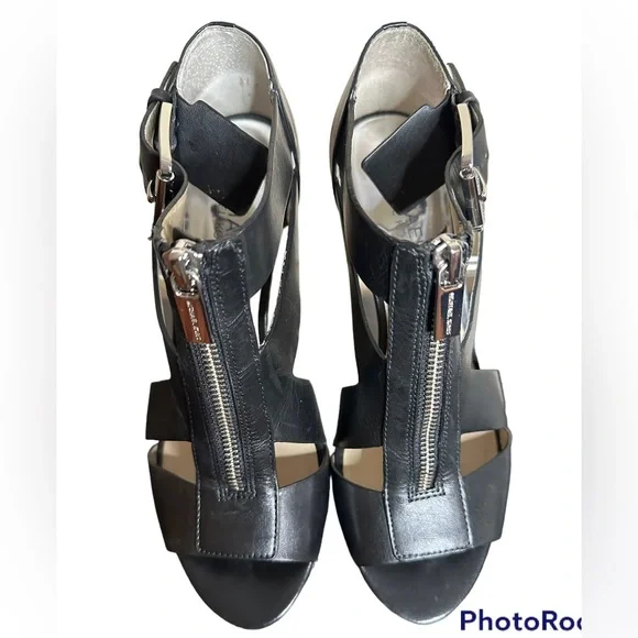 Michael Kors | Shoes | Michael Kors Anya Mid Peep Toe Heels  display picture 1